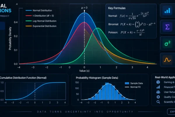 Data visualization chart showing statistical curves and probability distributions